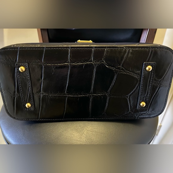 DOONEY & BOURKE CAMERON NWT, EMBOSSED CROCO SATCHEL BLACK - Picture 3 of 7